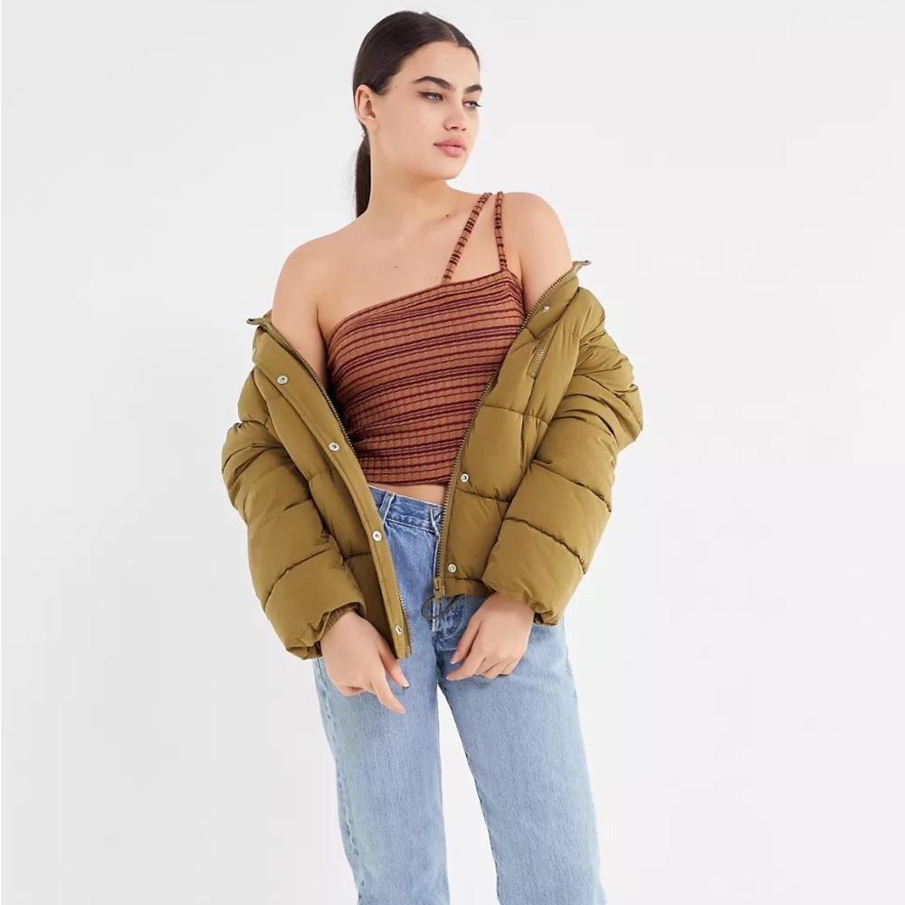 Urban‎ outfitters Tube Top One shoulder Project Social T Small brown striped